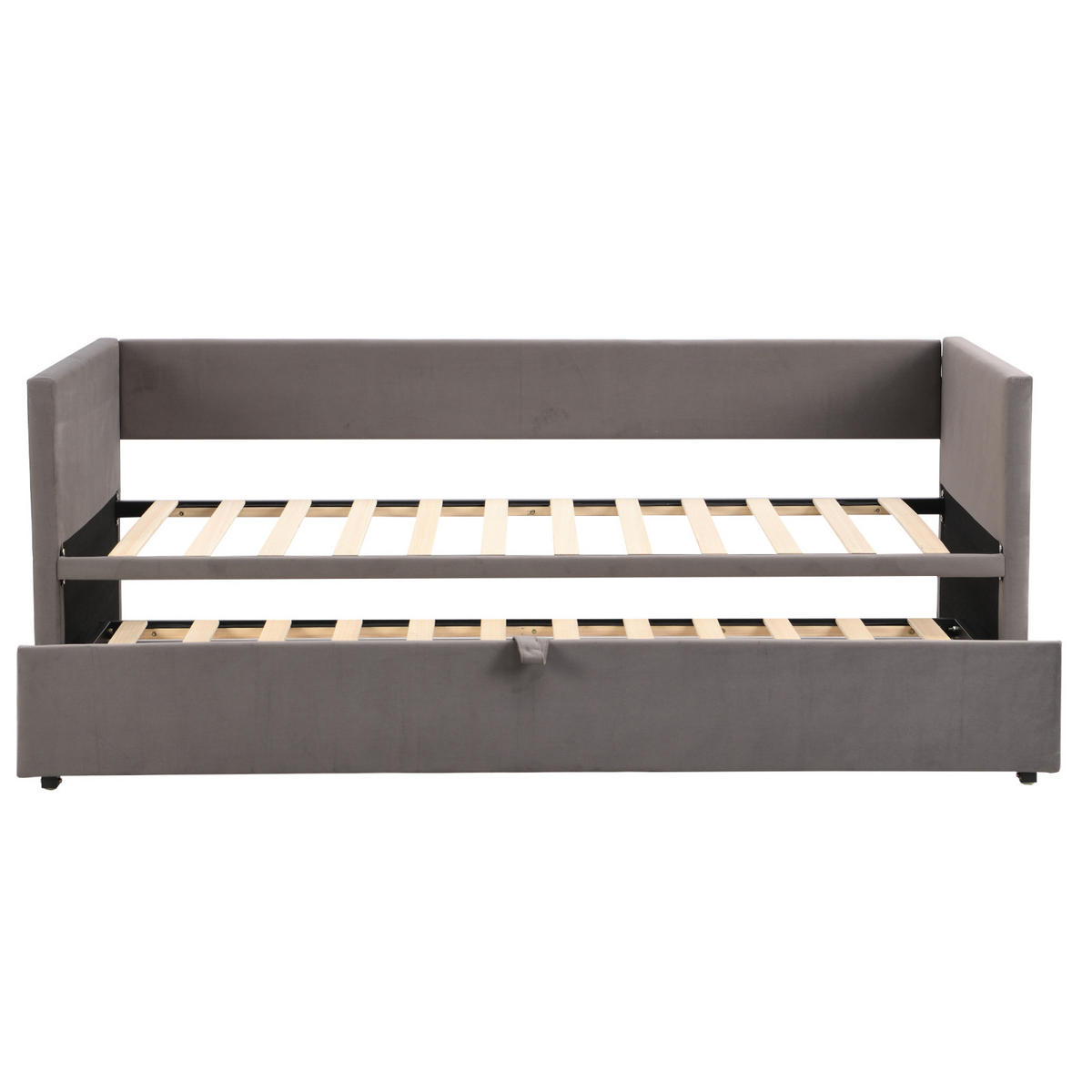 POLSTERBETT Tagesbett 90/200 cm ausziehbar auf 180/200 cm Samtoptik Grau - Grau, Textil (180/200cm) - Creahappy