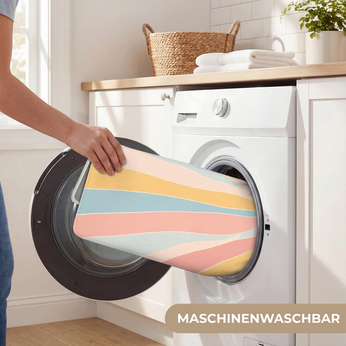 WC PŘEDLOŽKA Ilustrace - Slunce - Pastelové barvy 50x80 cm - pastelově modrá, textil/plast (50/1cm) - OnlyWow