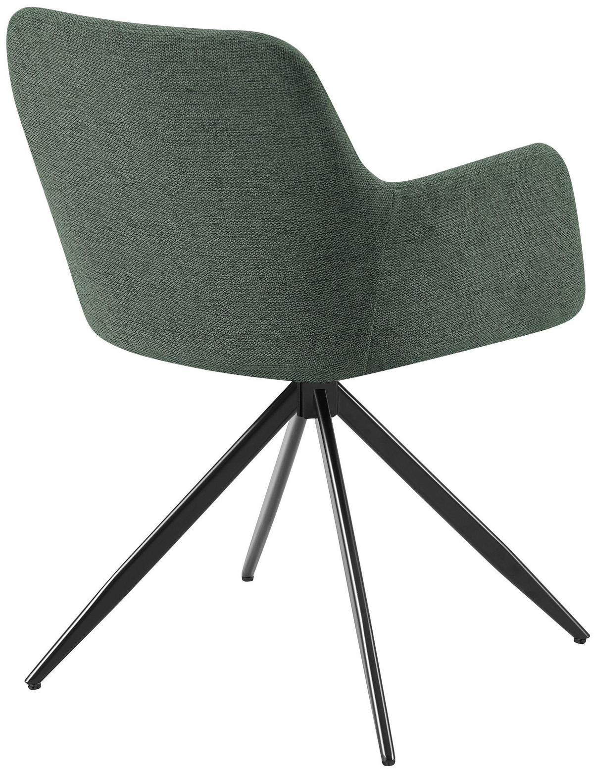 ARMLEHNENSTUHL Stoff Grün - Schwarz/Grün, Textil/Metall (56/81/62cm) - CLP