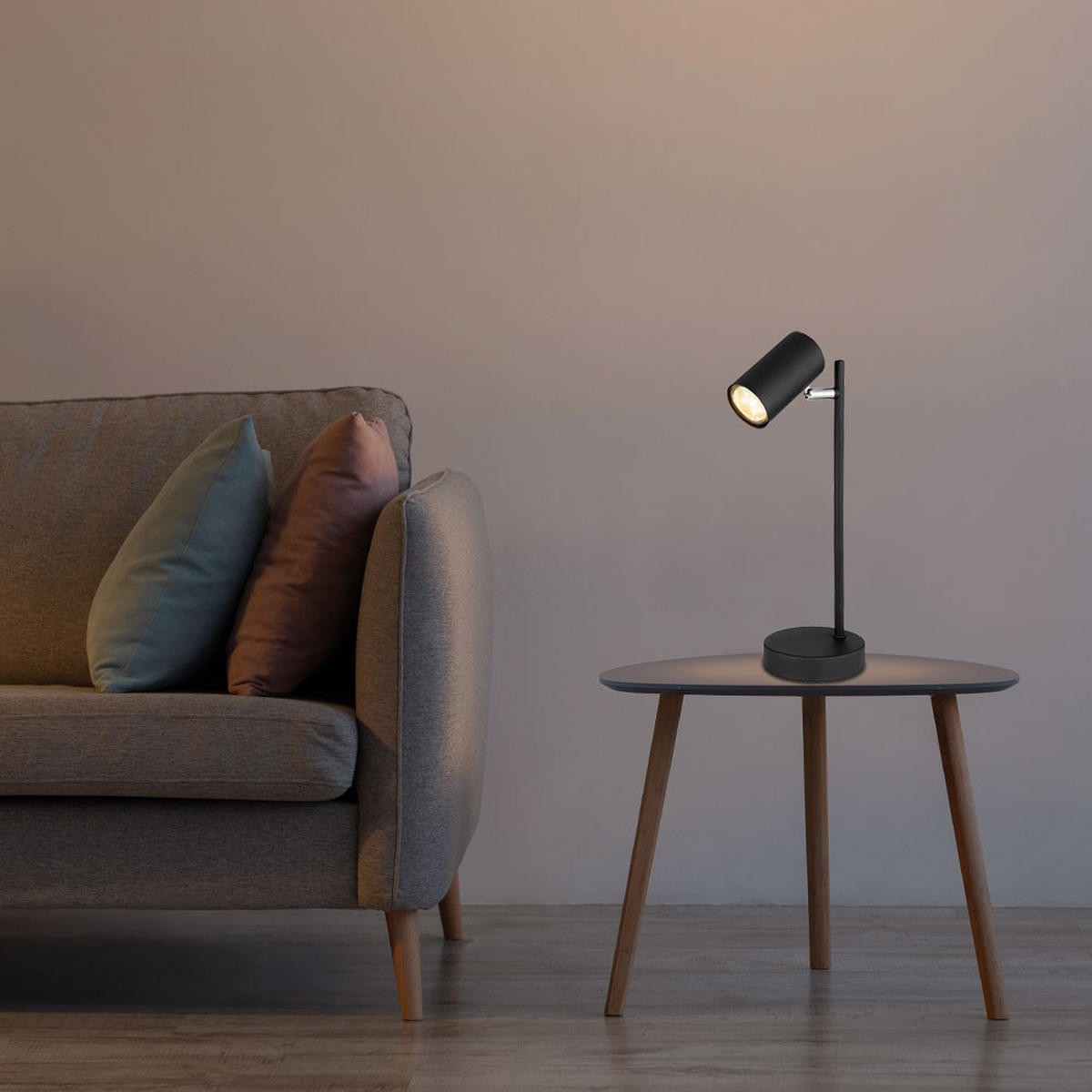 TISCHLEUCHTE Schwarz Chrom beweglicher Spot - Schwarz, Metall (12/12/35cm) - Globo Lighting