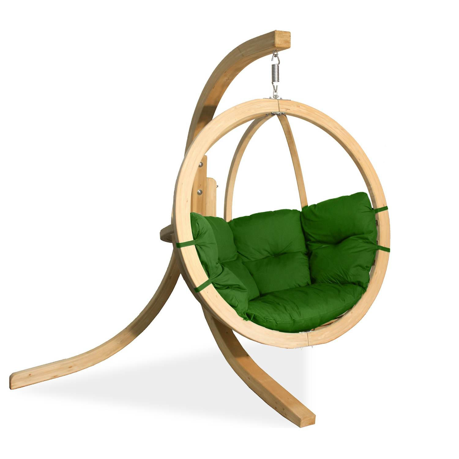 HÄNGESESSEL mit Gestell HIGLO ,Grün - Grün, Holz/Textil (230/183/130cm) - KONSIMO®