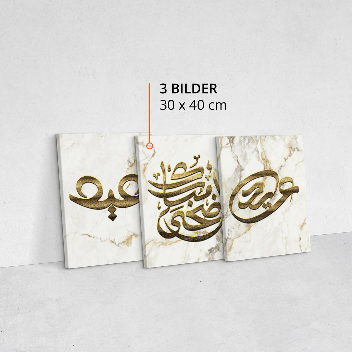 LEINWANDBILDER 3-es Set Marmor Symbole - Beige/Weiß, Textil (90/40cm) - Muralo