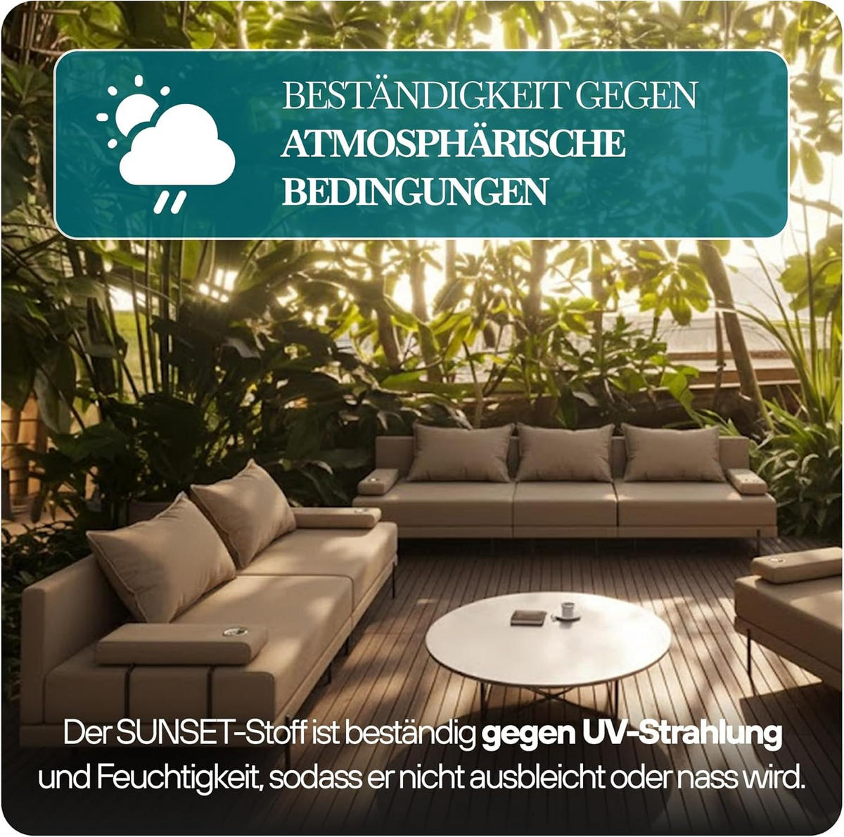 GARTENSOFA BAHAMA XL Links - Wetterfeste Balkonmöbel & Terrassenmöbel Außen - Moderne Lounge Möbel für Garten - Balkon & Terrasse - Grau - Grau, Kunststoff (370/75/222cm) - Trada
