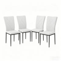 STUHL-SET DE-36120 4 Stück mit Kunstlederbezug Weiß - Weiß, Metall (42.5/94.5/40cm) - ComfortXL