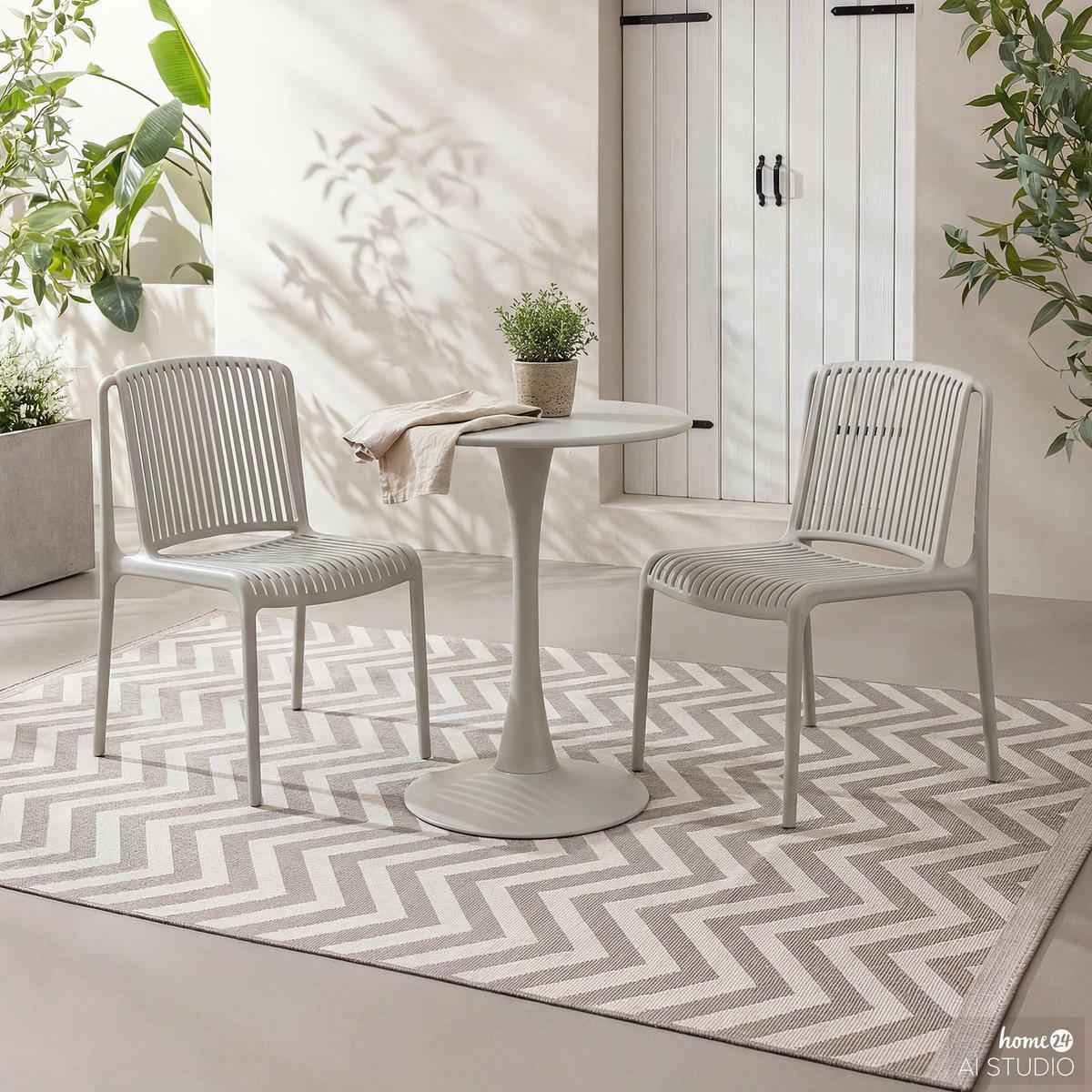 GARTENTISCH - Stahl - Beige, Metall (60/60/75cm) - home24