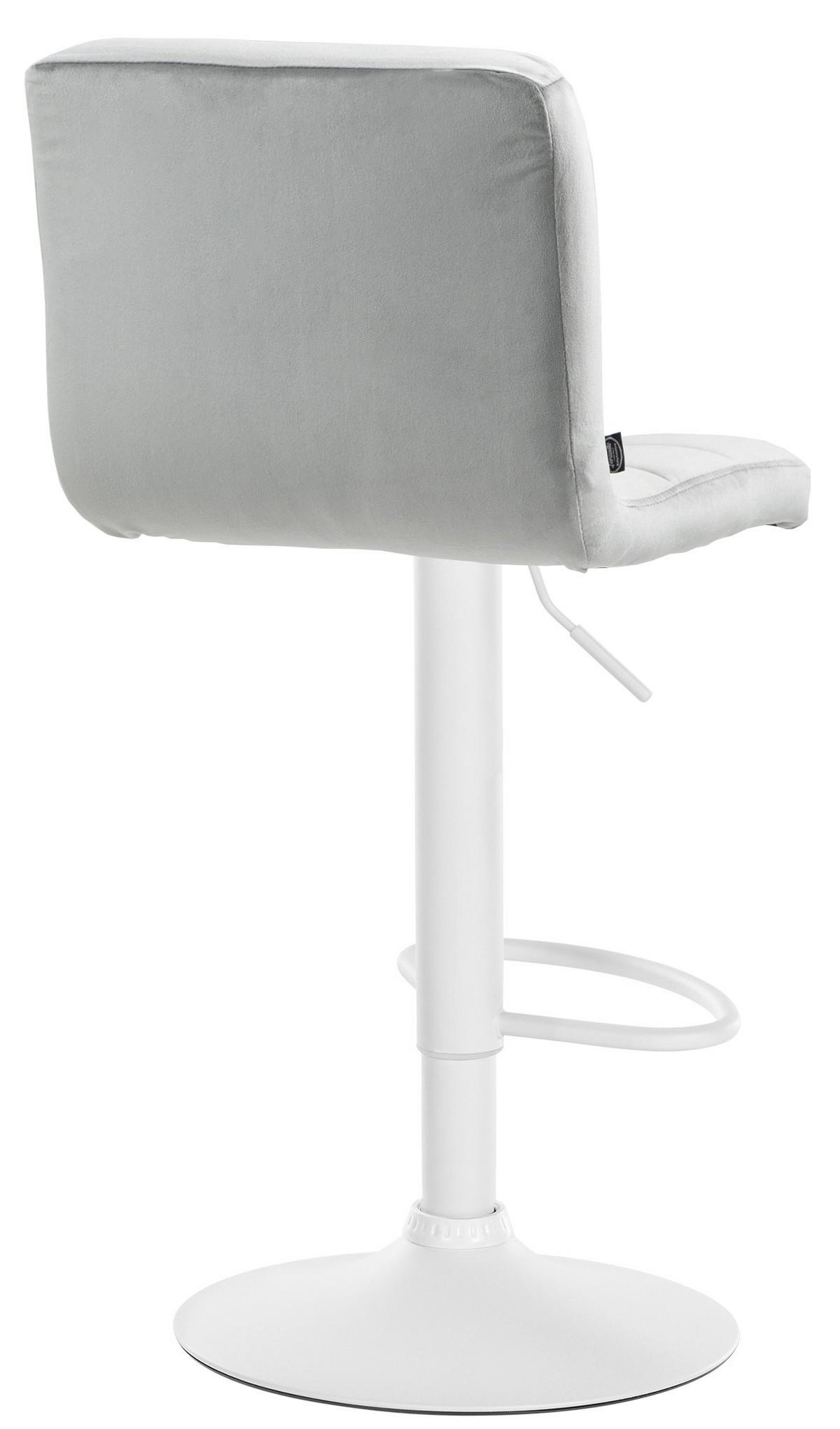 BARHOCKER Samt grau - Weiß/Grau, Textil/Metall (46/94/47cm) - CLP
