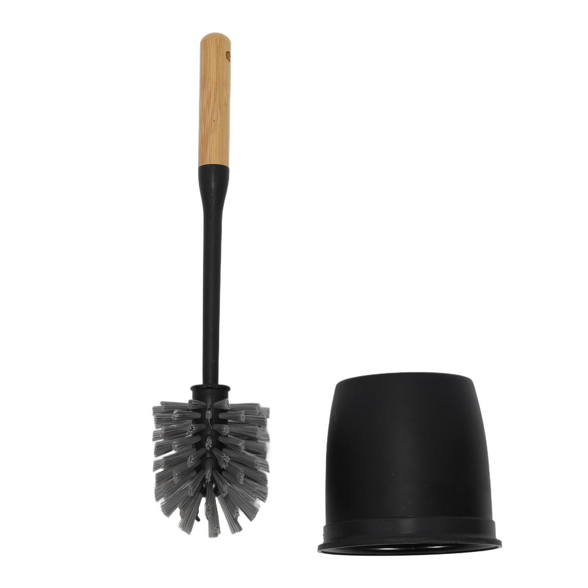 WC-BÜRSTE mit Bambusgriff 12/12/39 cm - Schwarz, Kunststoff (12/39/12cm) - Ultra Clean