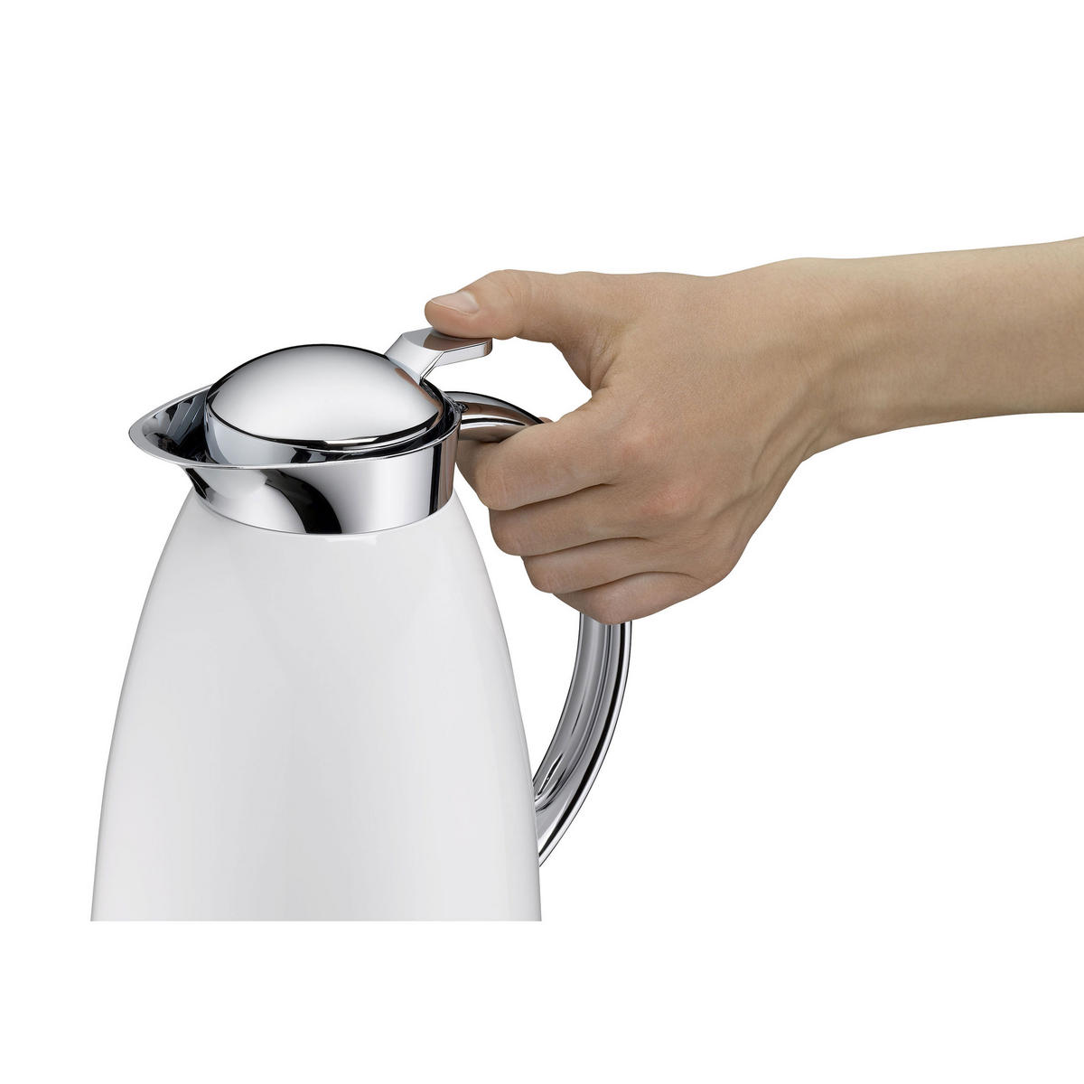 ISOLIERKANNE GUSTO coconut white polished 1 L - Weiß, Metall (1L) - Alfi