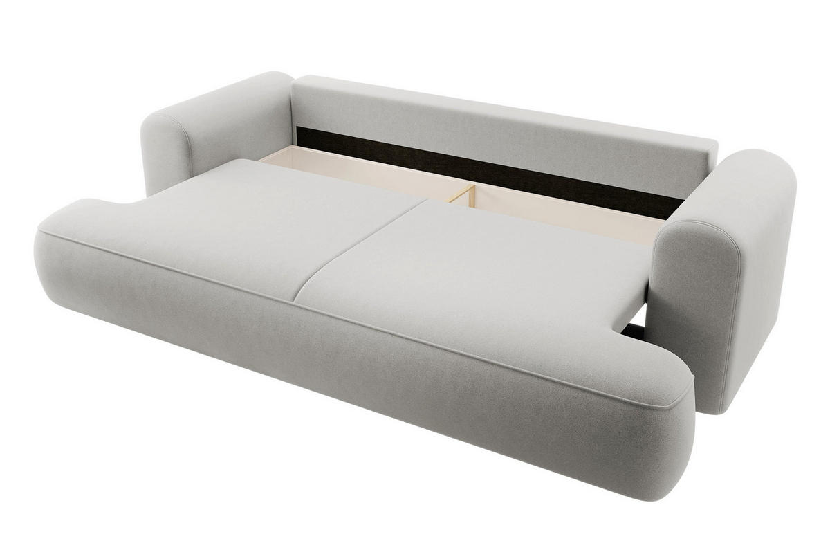 SCHLAFSOFA Ovo Grau Velours - Grau, Textil (250/102/110cm) - Selsey