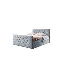 BOXBETT MALAGA 200x200 Hellgrau Velvet - H3 - Hellgrau, Textil (200/200cm) - AN-Moebel 4u