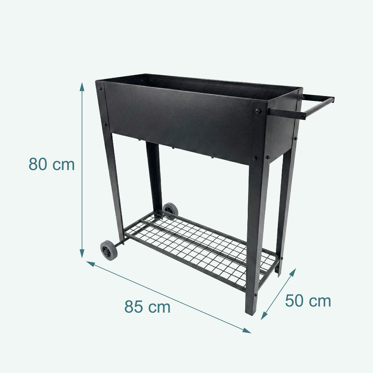 GREDICA - crna, metal/plastika (85/80/50cm) - Relaxdays