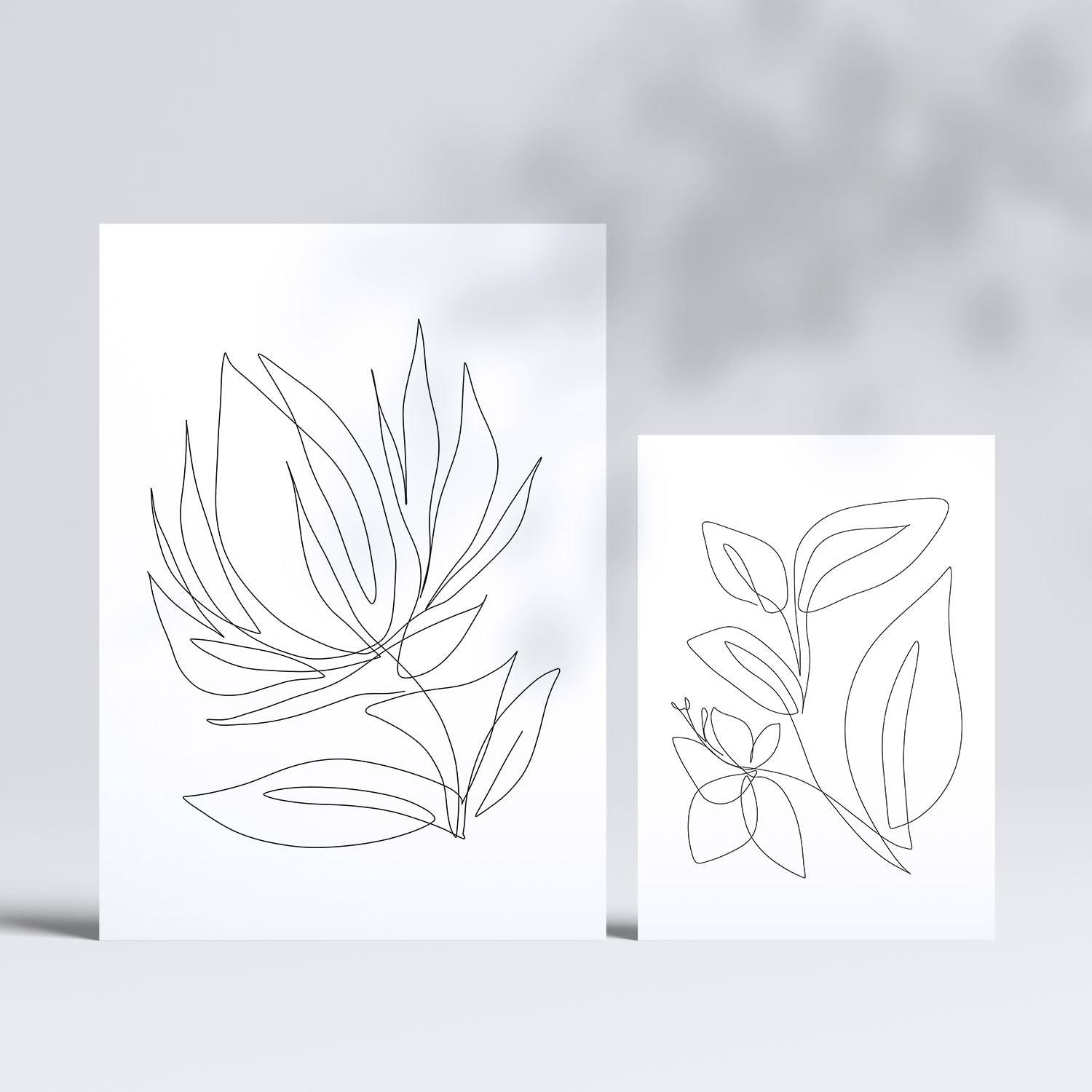 POSTER Set Mit 6 Fairer Fiore In Blume Zusammenfassung Ästhetische Dekorative Gemälde Für Ihr Wohnzimmer, Schlafzimmer, Zuhause A3 & A4 Rahmenlos - Klar, Papier (29/3cm) - Nacnic