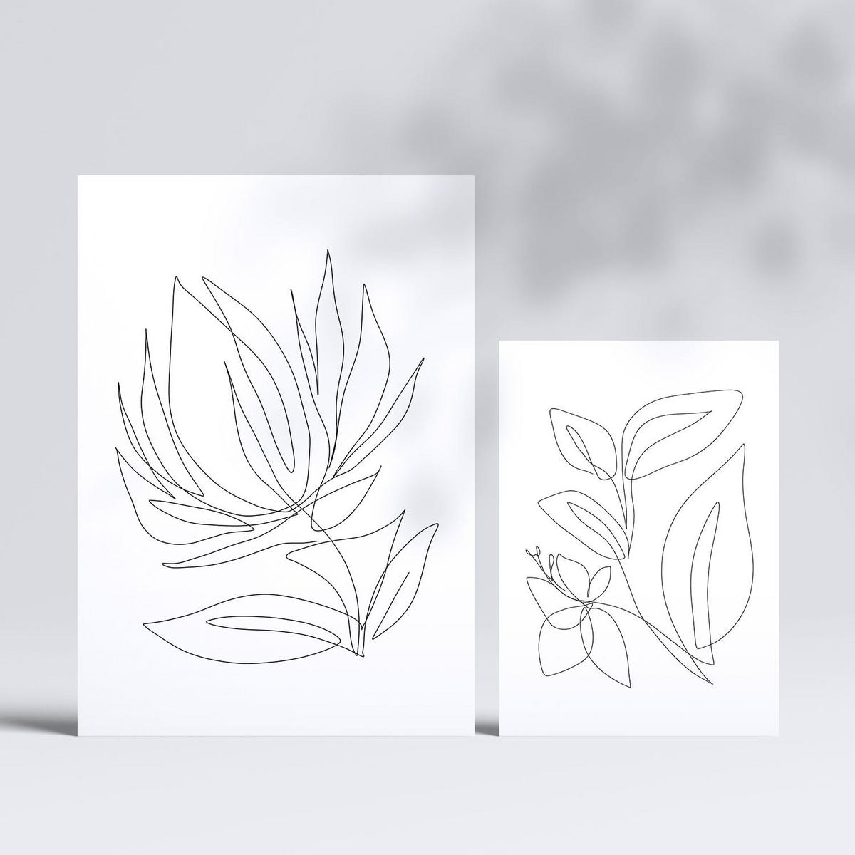 POSTER Set Mit 6 Fairer Fiore In Blume Zusammenfassung Ästhetische Dekorative Gemälde Für Ihr Wohnzimmer, Schlafzimmer, Zuhause A3 & A4 Rahmenlos - Klar, Papier (29/3cm) - Nacnic