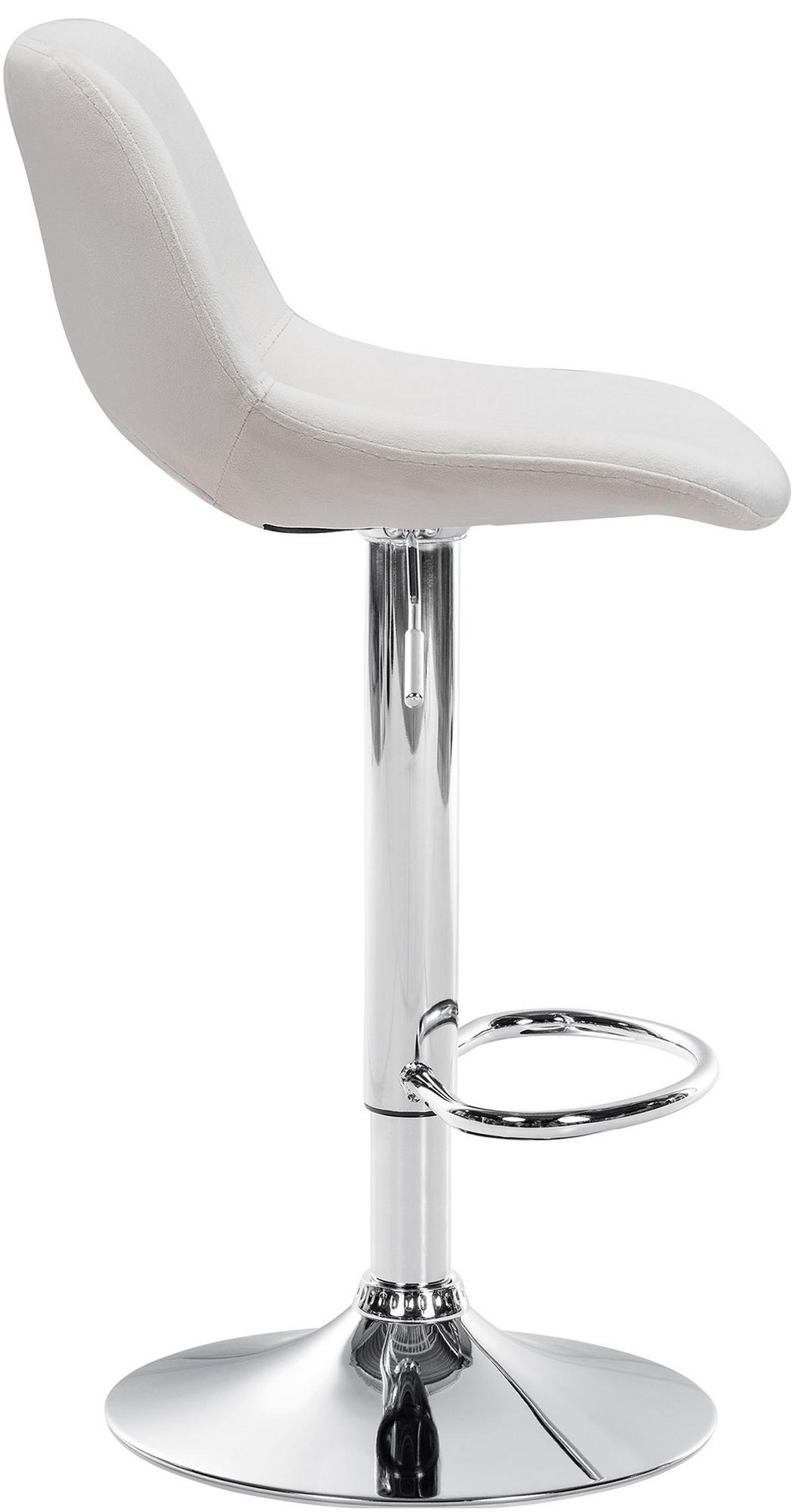 BARHOCKER Campus Samt chrom creme - Chromfarben/Naturfarben, Textil/Metall (42/107/46cm) - TPFLiving