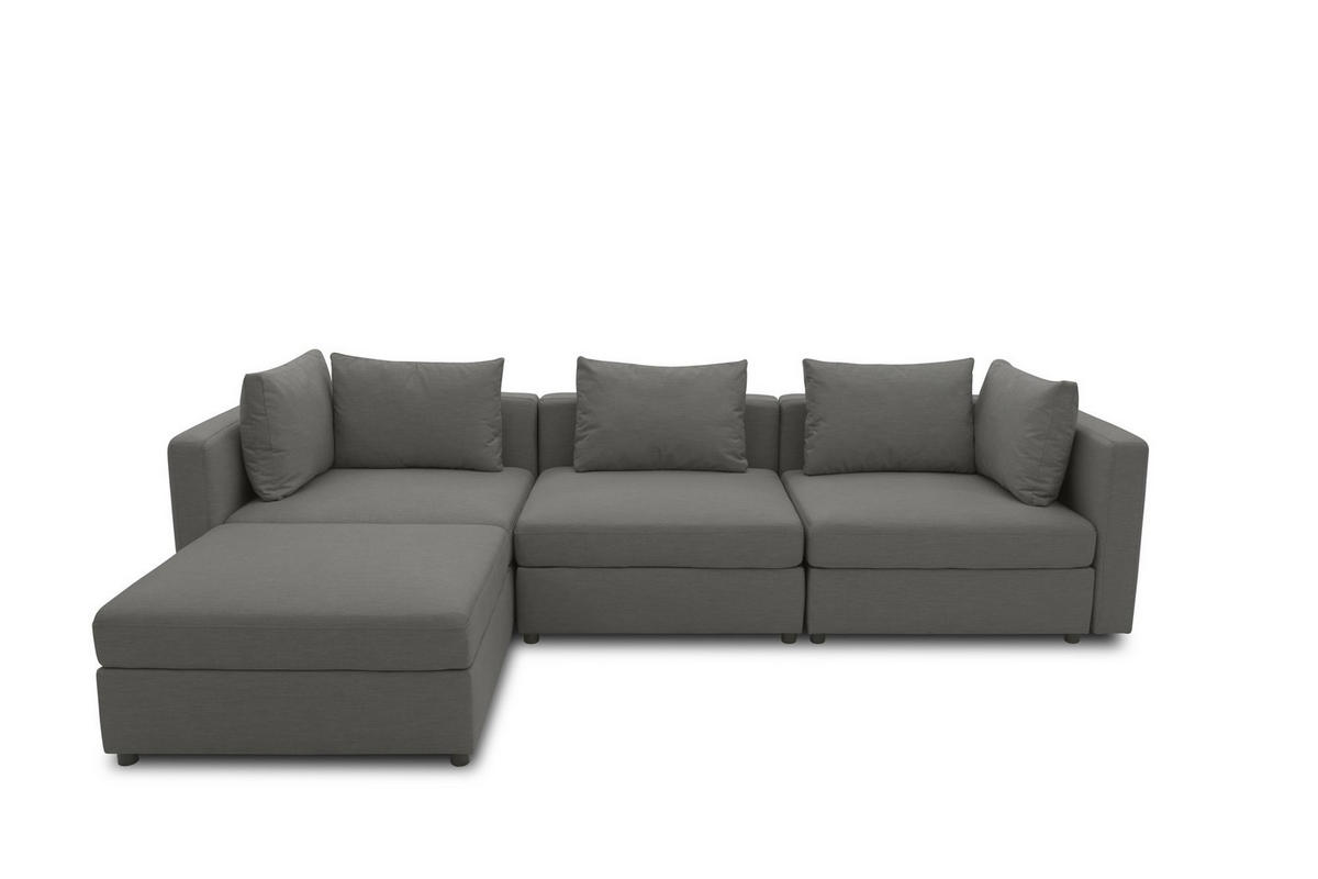 GARTENLOUNGE-SET 1 Bozhana 312x67x174 mit Outdoorbezug in anthrazit - Anthrazit, Kunststoff (312/67/174cm) - 58aufmkessel