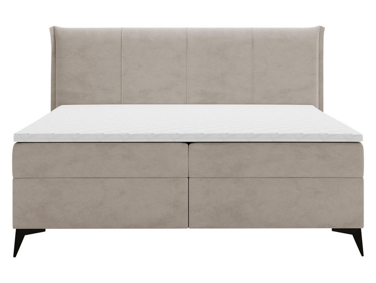BOXBETT Eco - Hellbraun/Schwarz, Holz/Holzwerkstoff (180/200cm) - MIRJAN24