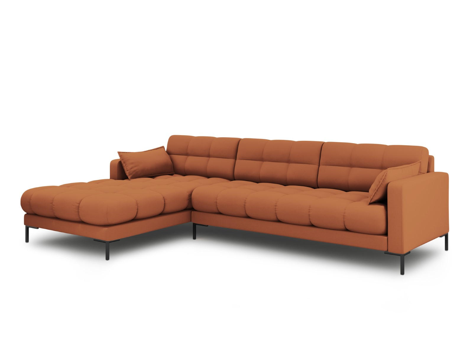 ECKSOFA links Mamaia aus strukturiertem Stoff ziegelstein 5 Sitzplätze - Braun, Textil (185/293cm) - Micadoni