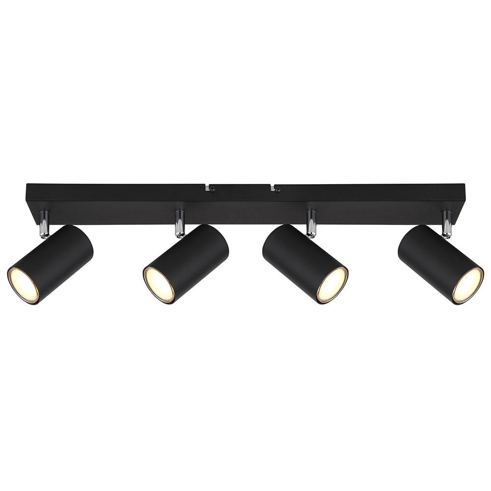 DECKENLEUCHTE Robby Schwarz matt - Schwarz, Metall (56/6/12cm) - Globo Lighting