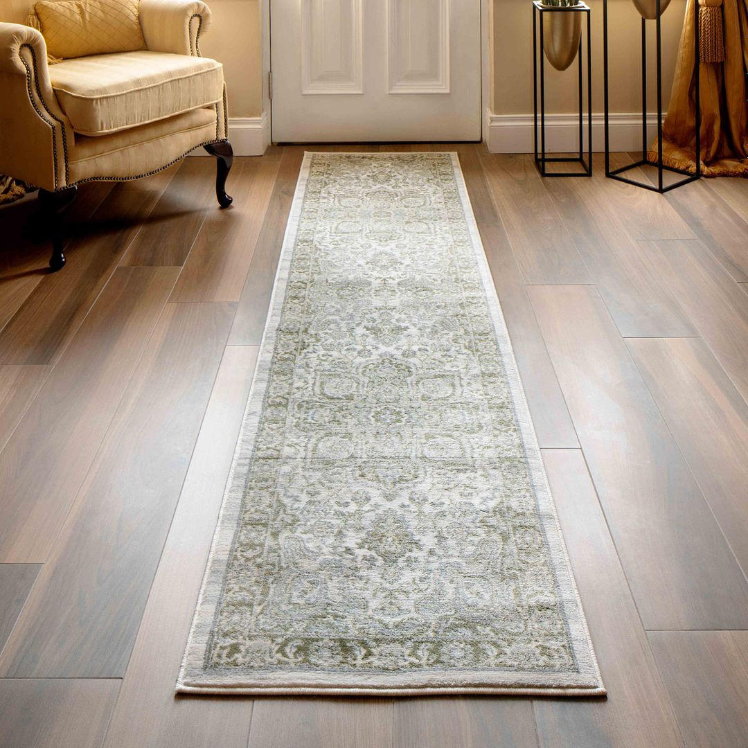 TEPPICHLÄUFER Catlaine Getty Green Grün - Grün, Textil (61/239cm) - Kukoon Rugs