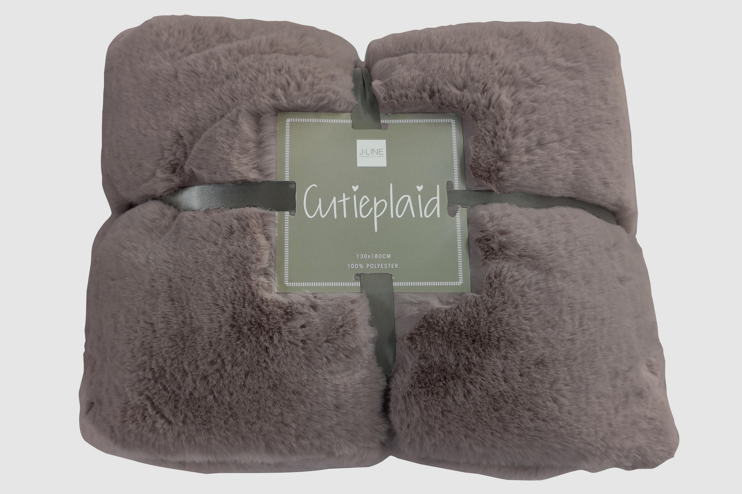 PLAID CUTIE - Plüsch - Taupe - 180/130/3 cm - Taupe, Textil (130/180cm) - J-Line