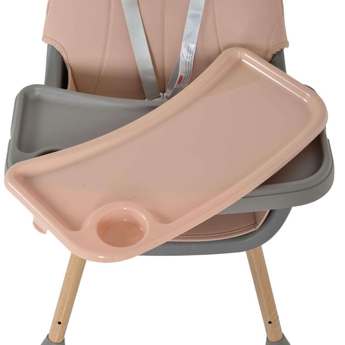 HOCHSTUHL Biscotti 2 in 1 rosa Kinderstuhl Anti-Rutsch-Füße Doppeltablett - Rosa, Kunststoff (64/94/64cm) - Moni
