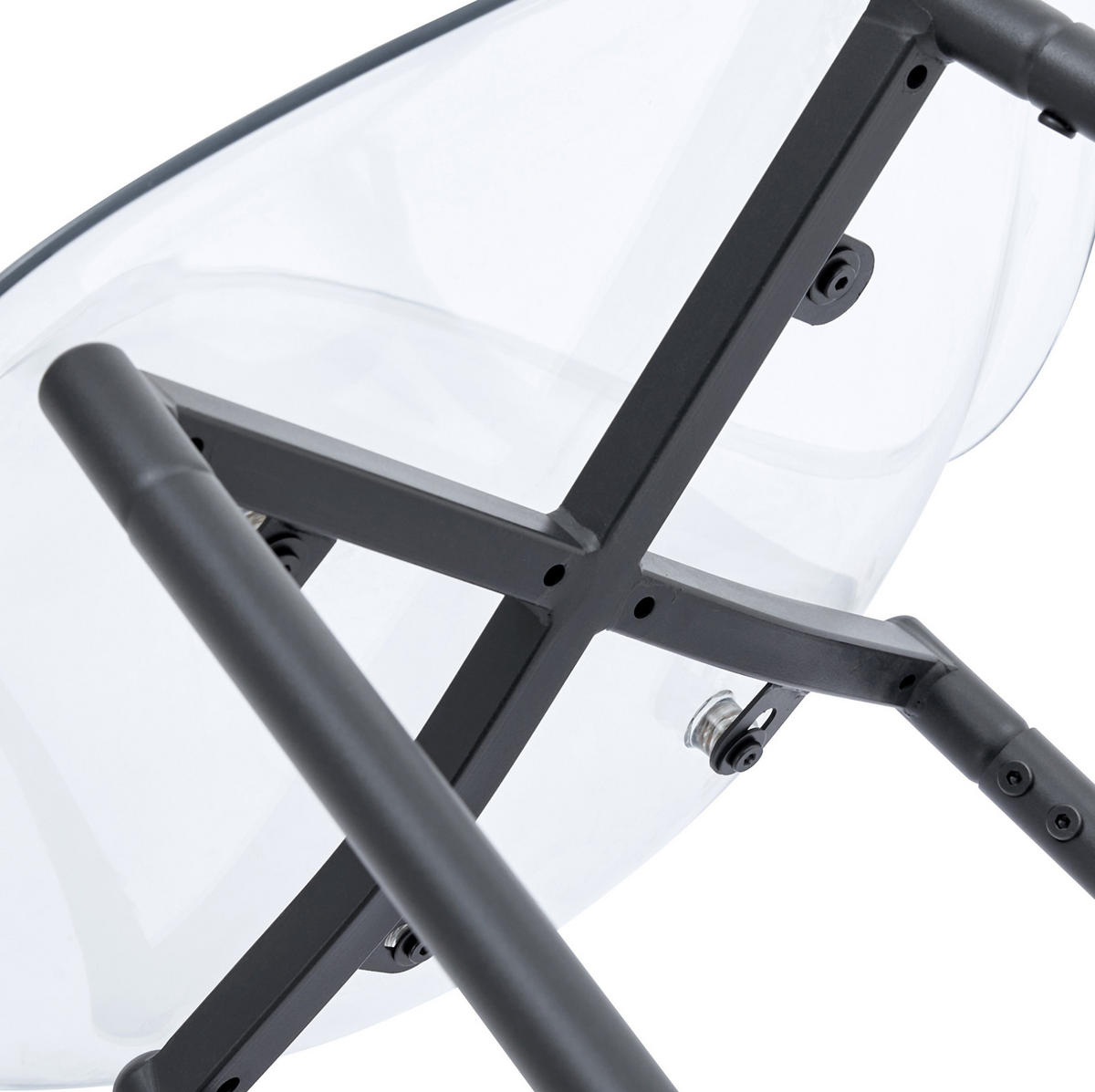 BARHOCKER Transparent mit Metallgestell - Schwarz, Kunststoff (45/102/51cm) - MIVRAY