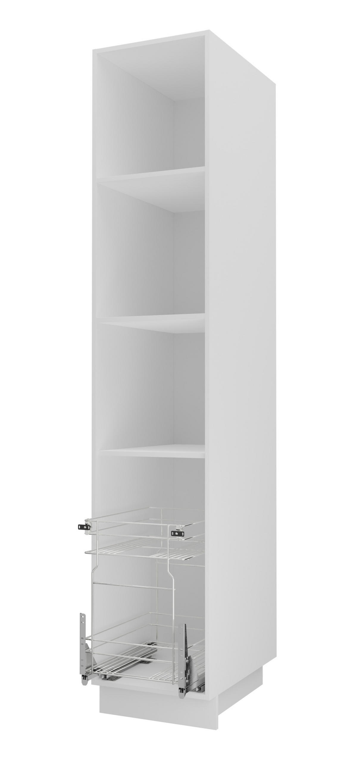 KÜCHENZEILE Arezzo M weiß matt / Vicenca Eiche - graphit matt / Lupek Jura Anthrazit 448 / 59 / 207cm 16-teilig - Braun/Grau, Holzwerkstoff (448/243/60cm) - Feldmann-Wohnen