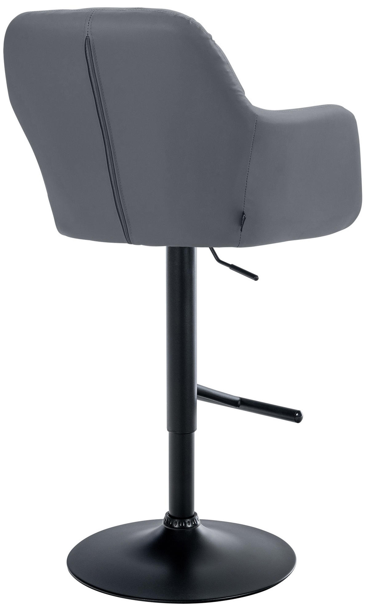 BARHOCKER Nardo Kunstleder schwarz grau - Schwarz/Grau, Kunststoff/Metall (57/118/59cm) - TPFLiving