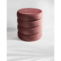 SAMTHOCKER mit Stauraum Rund – Samt Pouf Rosa - Rosa, Textil (42/47/42cm) - Blumtal