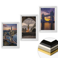 WANDBILDER 3er-Set - 40x60 cm Weißer Rahmen - Stadtbrücken, Uhrtürme - Weiß, Kunststoff (40/60cm) - ArtPrintCave