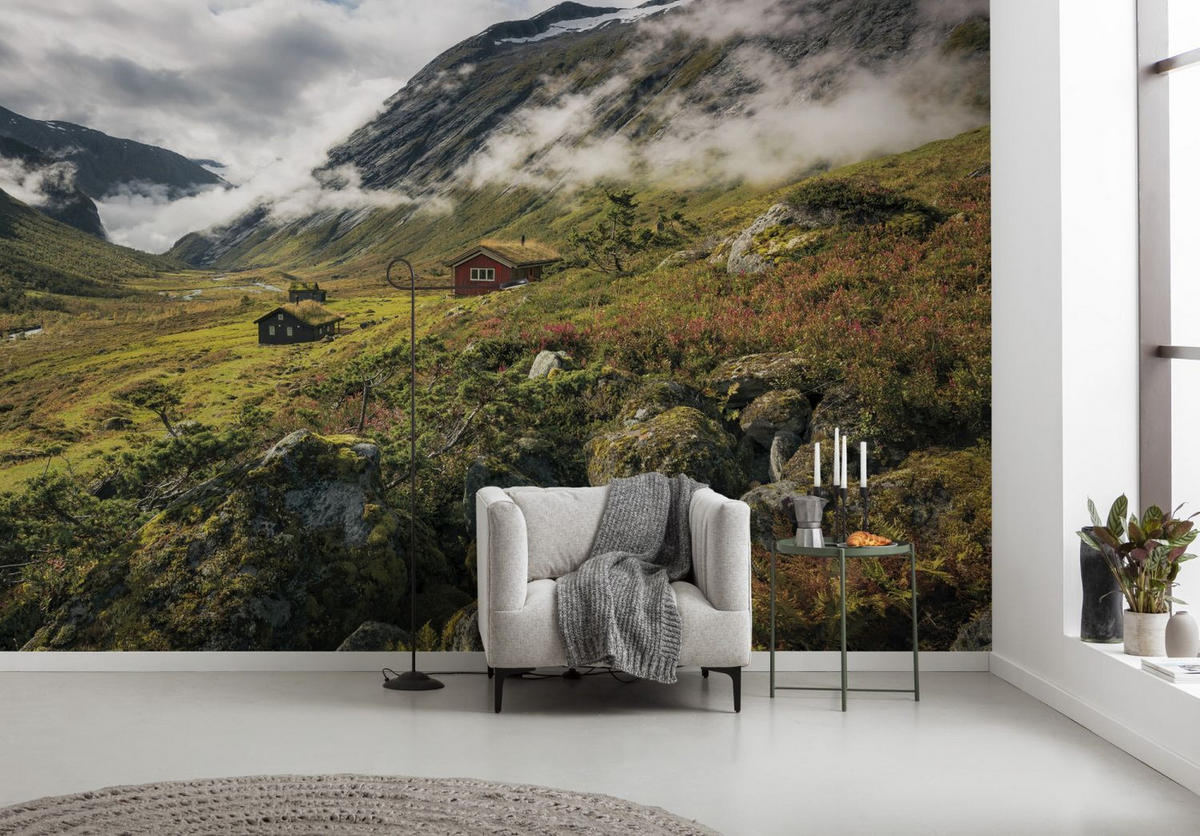 FOTOTAPETE Landschaft 450 x 280 cm - Grün, Papier (450/280cm) - Sanders & Sanders