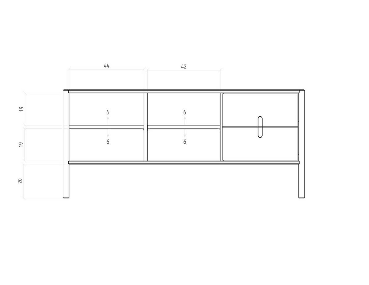 KOMMODE INA Wildeiche - Mokka, Holz (142/64/46cm) - byoak