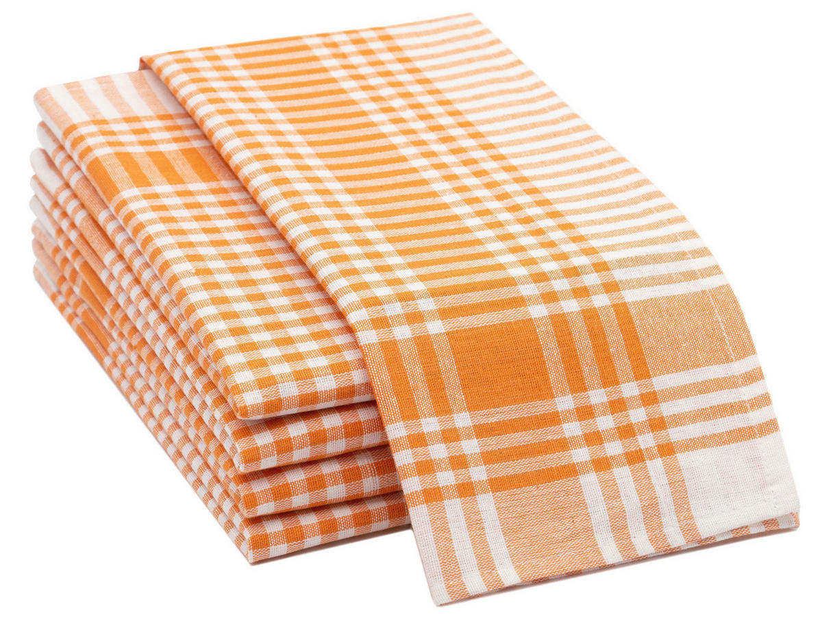 GESCHIRRTÜCHER, 5er-Set, 50x70 cm, 100% Baumwolle, Orange - Orange, Textil (50/70cm) - Zollner