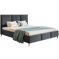 BETT Grafit LUXO 7 Gepolstert Auf Hohen Holzbeinen 120x200 cm - Graphitfarben, Textil (120/200cm) - Sepro Meble