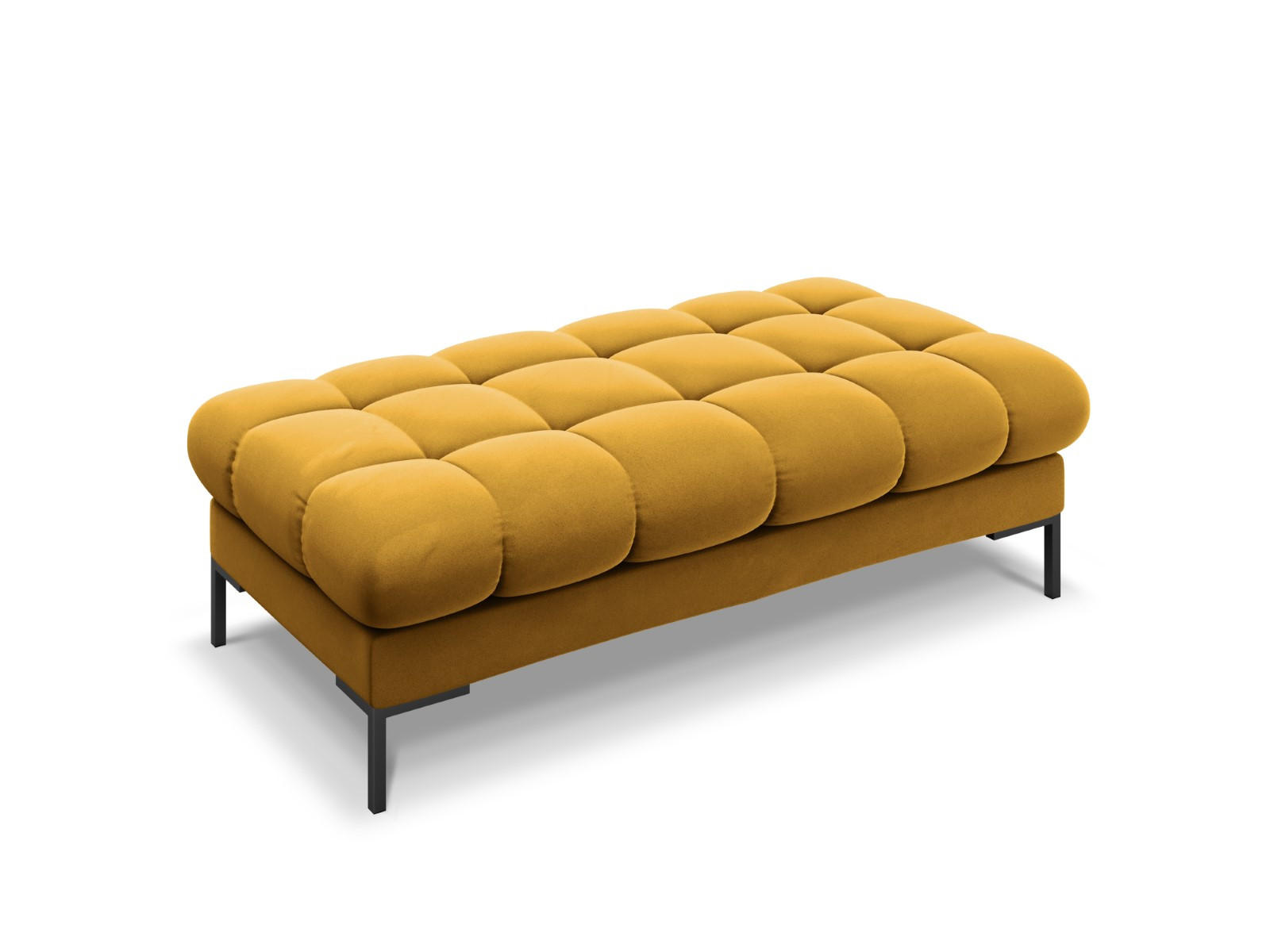 BANK Mamaia aus Samt gelb 2 Sitzplätze - Gelb, Textil (133/41/62cm) - Micadoni