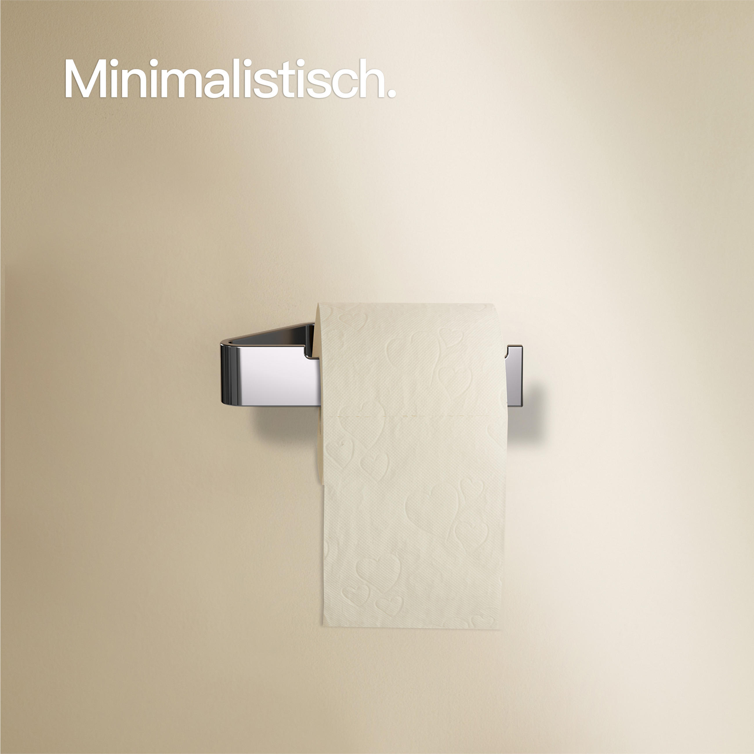 TOILETTENPAPIERHALTER OHNE BOHREN ohne Ablage Chrom - Chromfarben, Metall (17/4/8cm) - Designfabrik Hamburg