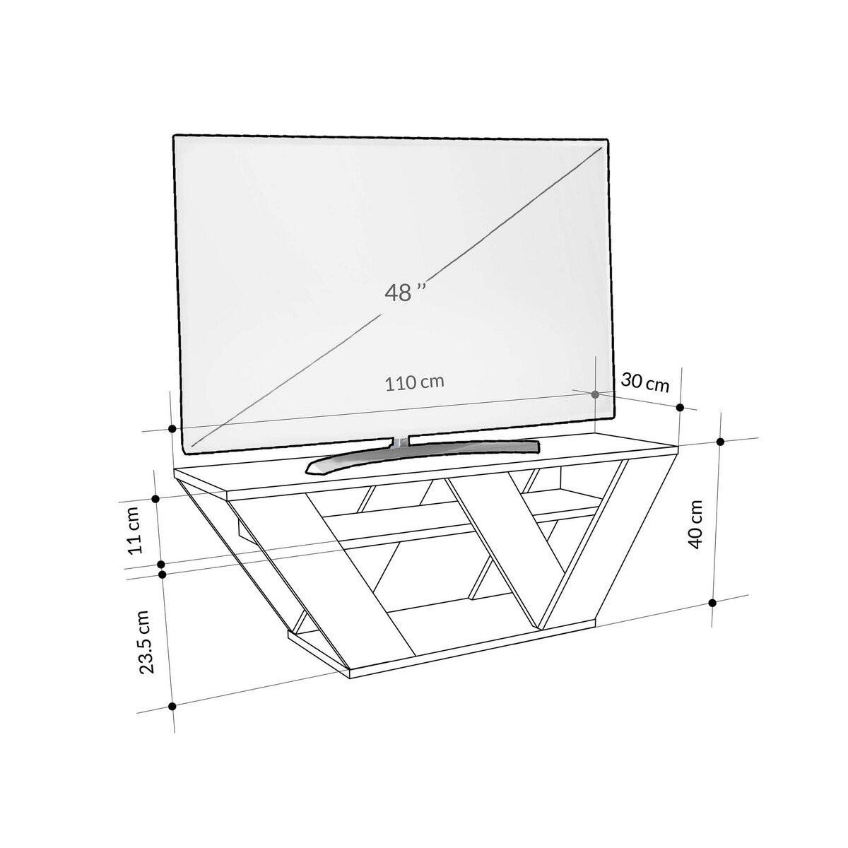 TV-MÖBEL 3 Regale L110 cm - Pipralla - Weiß, Holzwerkstoff (30/40/110cm) - Calicosy