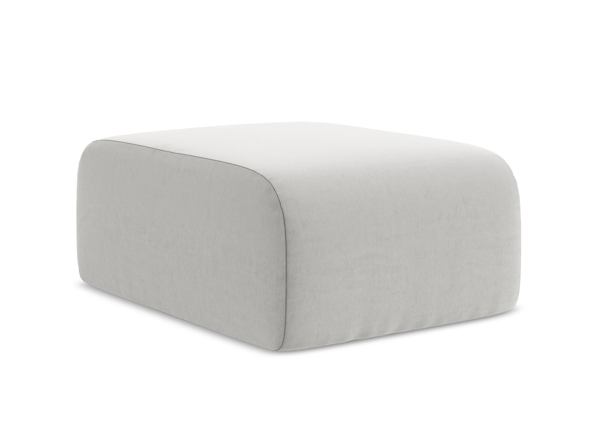 POUF Samt Stoff Grau - Silberfarben/Schwarz, Holzwerkstoff/Kunststoff (72/42/94cm) - Makamii