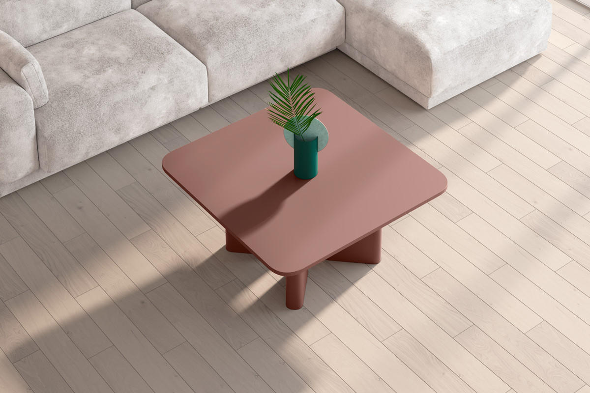 COUCHTISCH quadratisch Bordeauxrot matt 80/80/50 cm - Bordeaux, Holzwerkstoff (80/80/50cm) - designimpex