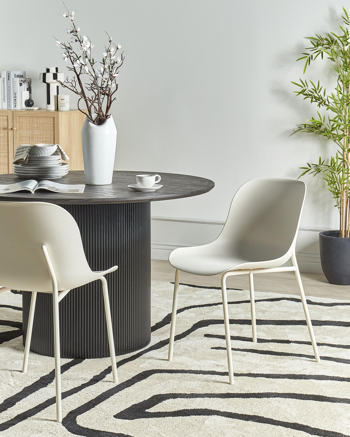 ESSZIMMERSTUHL 2er-Set Hellbeige Beloit - Beige, Kunststoff (44/80/55cm) - Beliani