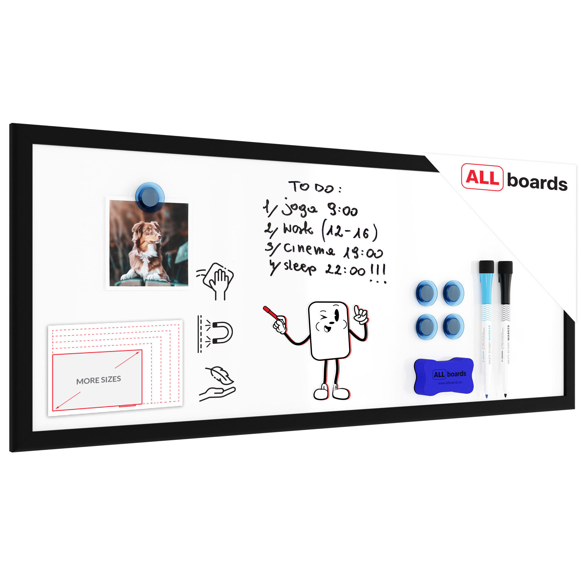 ALLboards Magnetisches Schwarz 30x70x1.5 cm