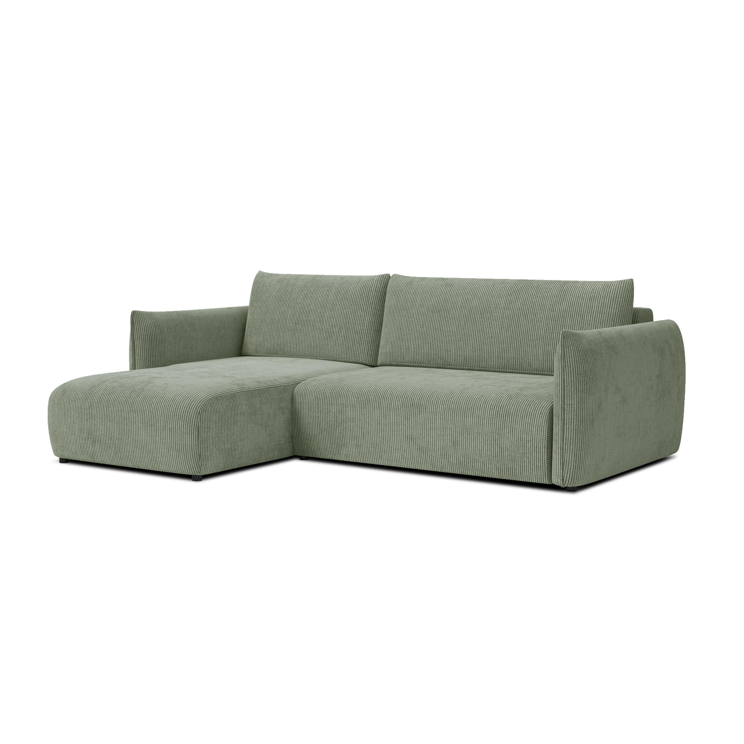 ECKSOFA TAUER 3-Sitzer rechts, mint - Schwarz/Grün, Holz/Textil (248/173cm) - Courtois Laville