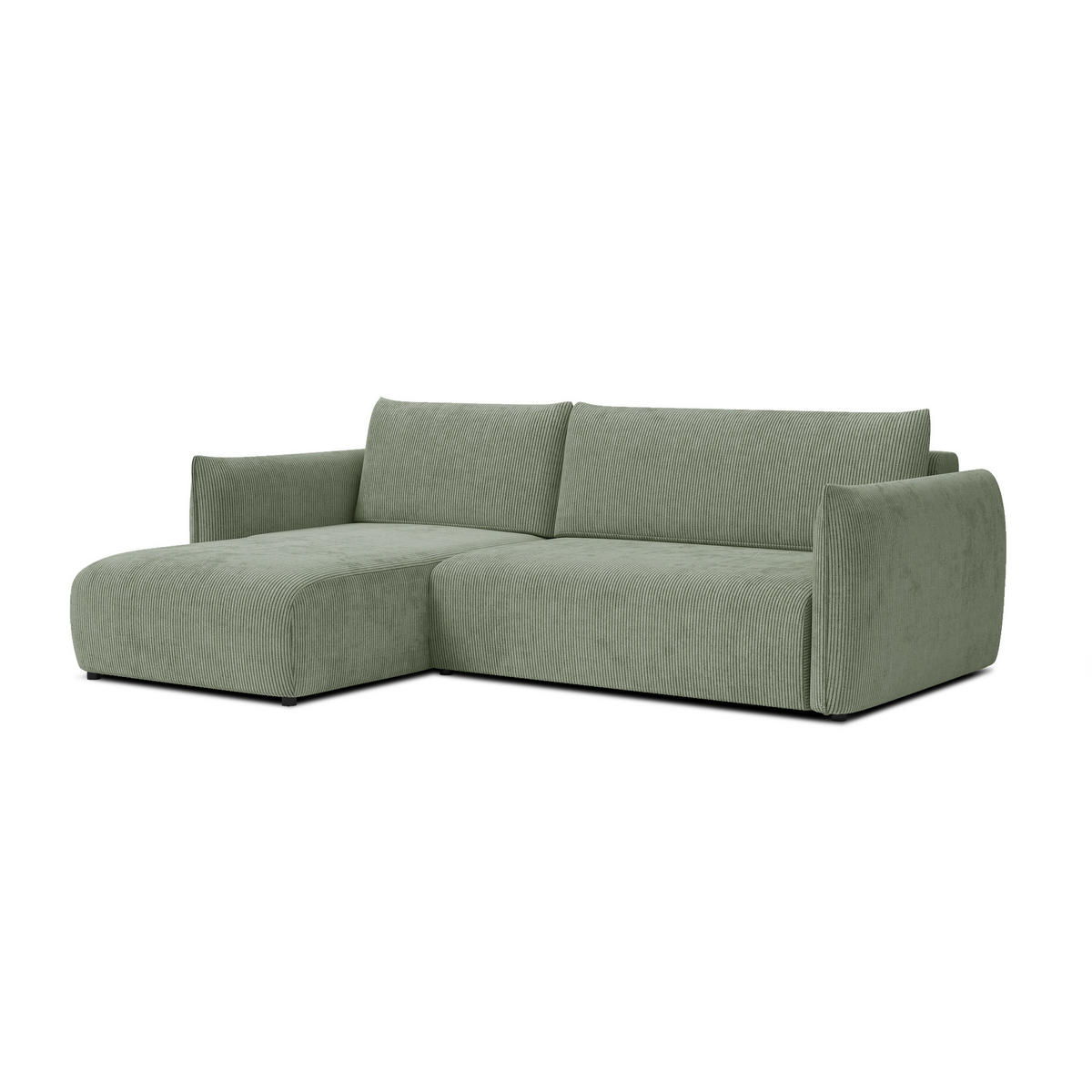 ECKSOFA TAUER 3-Sitzer rechts, mint - Schwarz/Grün, Holz/Textil (248/173cm) - Courtois Laville