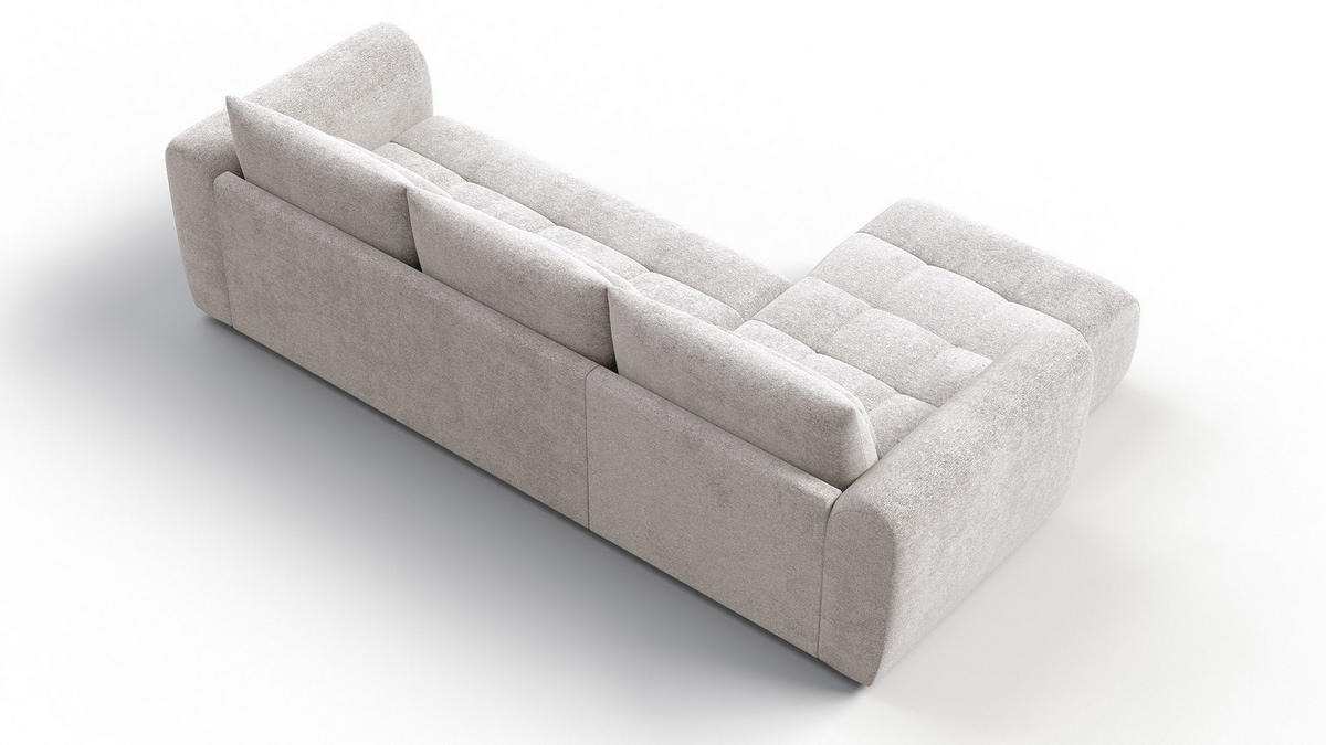 ECKSOFA SORENO 4-Sitzer, ecru - Ecru/Schwarz, Holz/Textil (293/171cm) - Courtois Laville