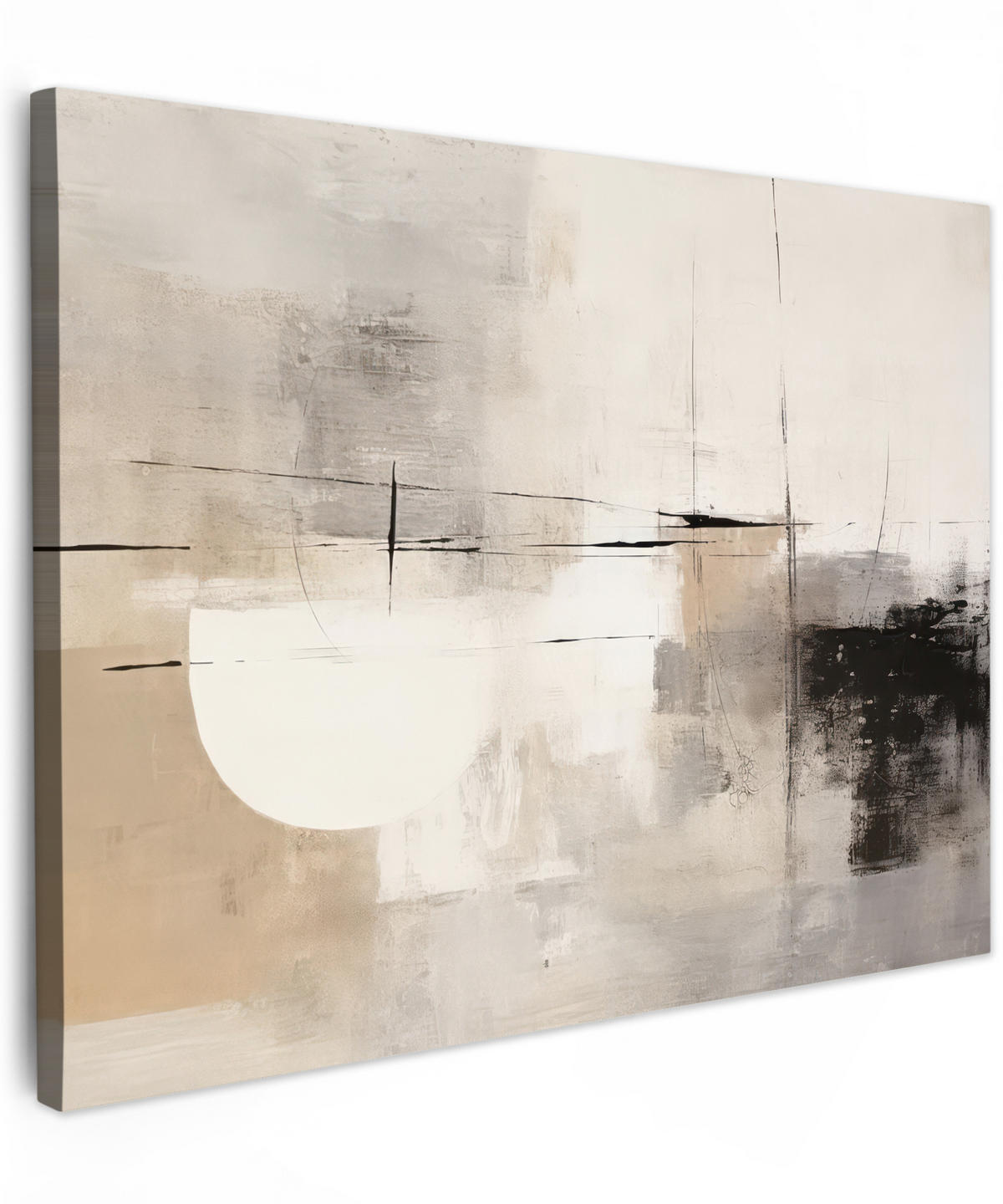LEINWANDBILD Abstrakt - Kunst - Grau Wandbilder 80x60 cm - Hellgrau, Textil (80/60cm) - MuchoWow