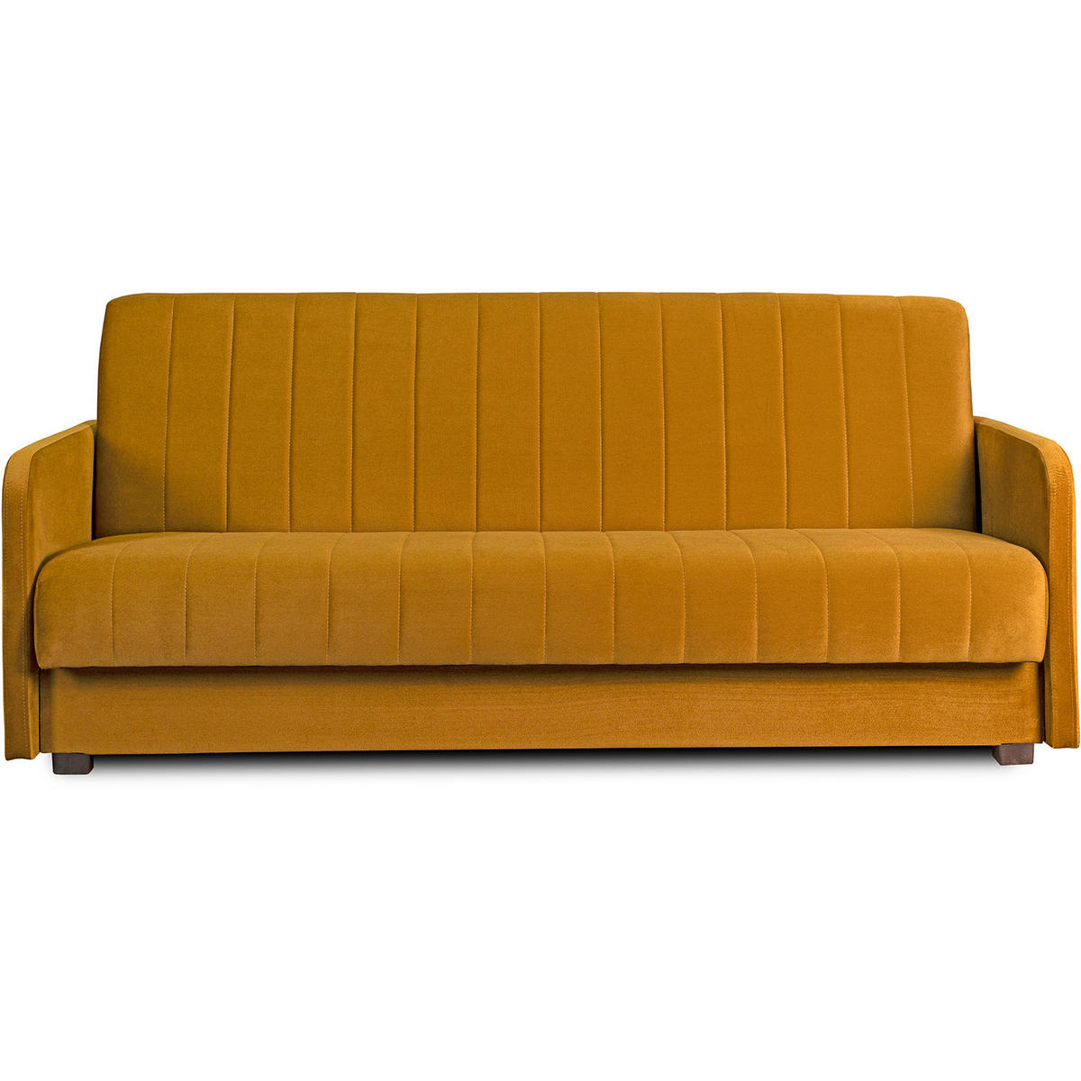 SCHLAFSOFA PORTO Schlaffunktion Samt Senfgelb - Gelb, Holz/Textil (198/88/86cm) - makarowski meble
