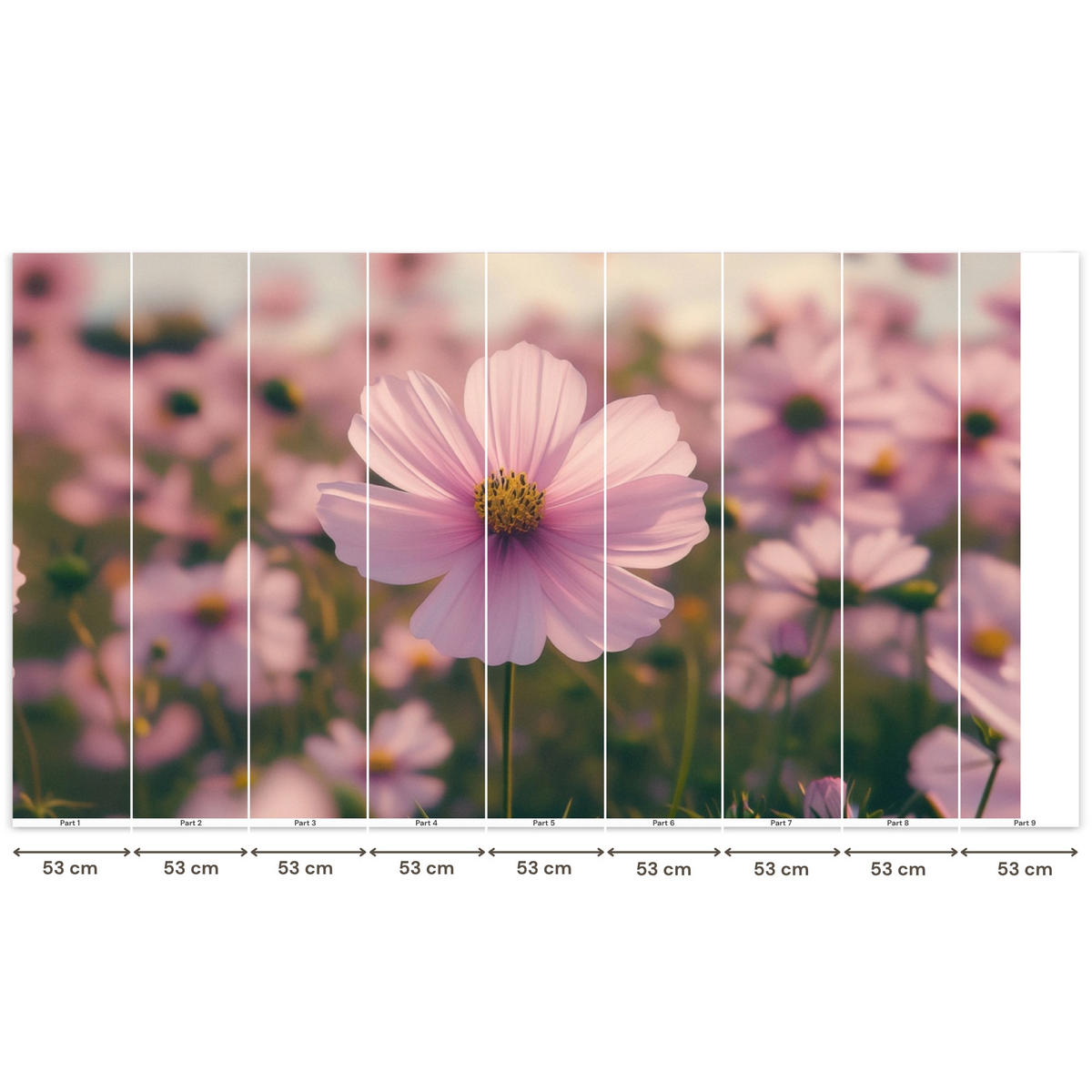 TAPETE - Blumen - Lila - Unscharf - 500x280 cm - Rosa, Papier (500/280cm) - OnlyWow