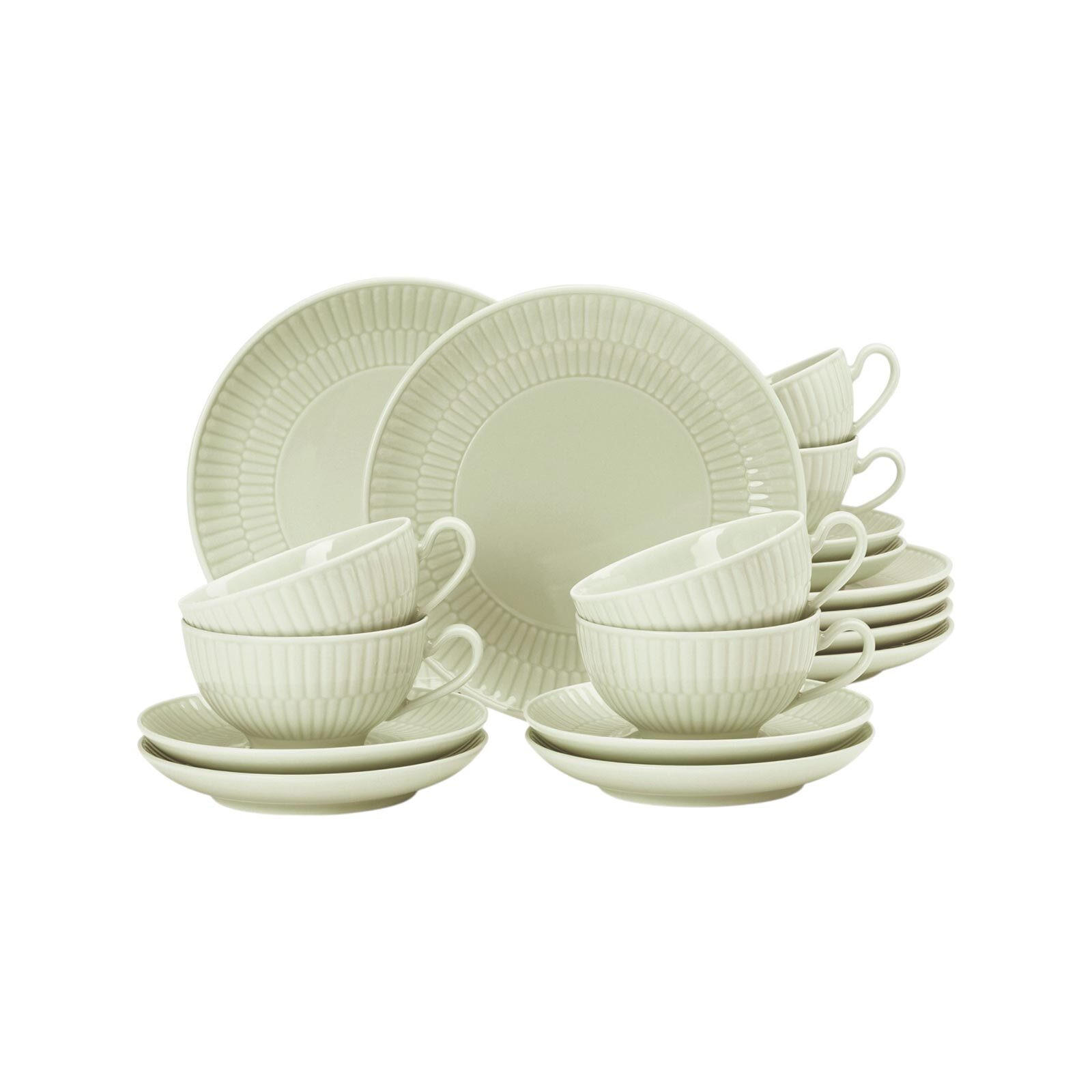 TEESERVICE Amina Seladon 18er Set - Grün, Keramik (1/1/1cm) - Seltmann Weiden