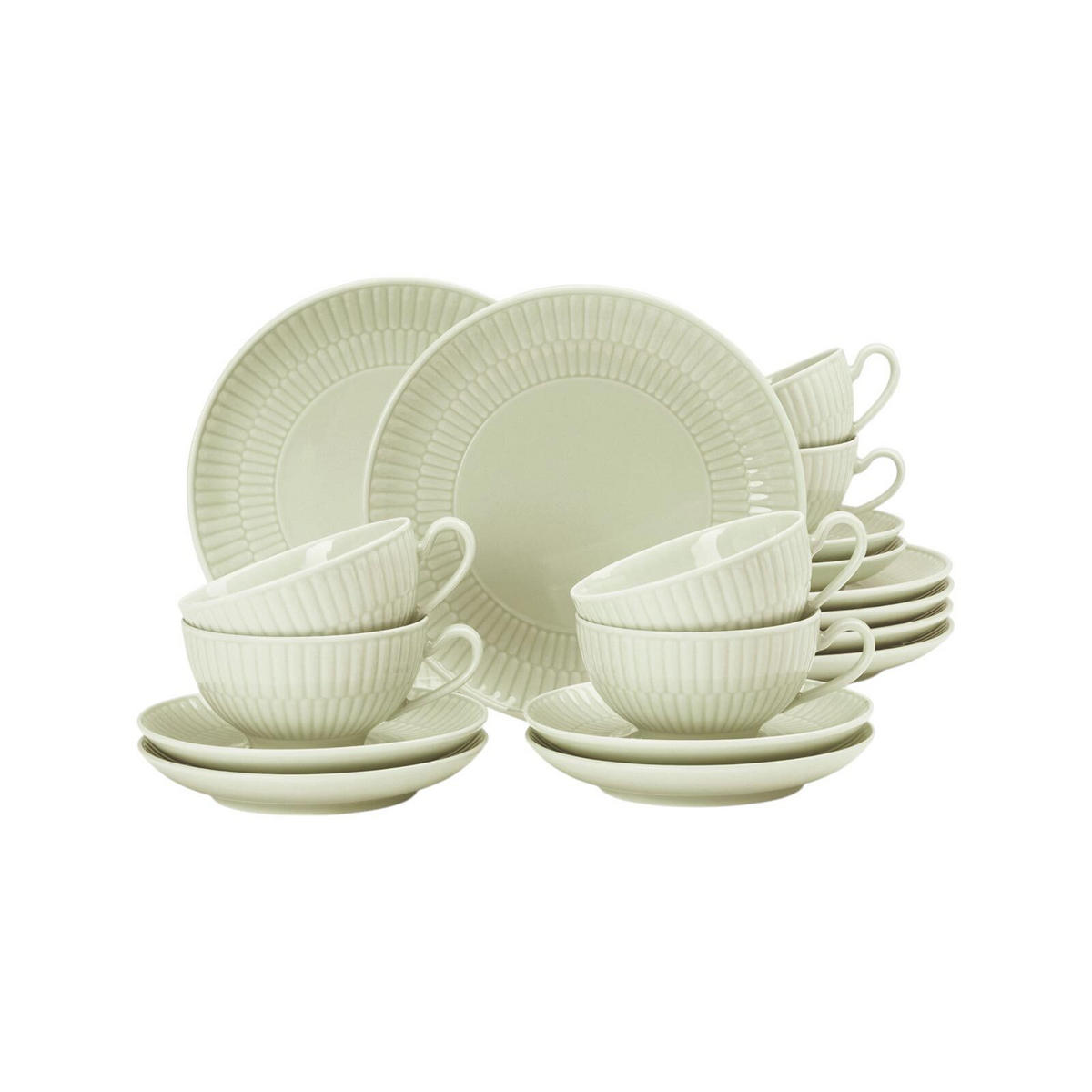 TEESERVICE Amina Seladon 18er Set - Grün, Keramik (1/1/1cm) - Seltmann Weiden