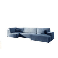 WOHNLANDSCHAFT Corunia - Blau, Holzwerkstoff/Textil (398/70/148cm) - Fun Möbel